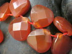Matched beads- Faceted High quality carnelian gemstone onion briolletes - GM009 - 2 beads