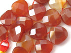 Matched beads- Faceted High quality carnelian gemstone onion briolletes - GM009 - 2 beads