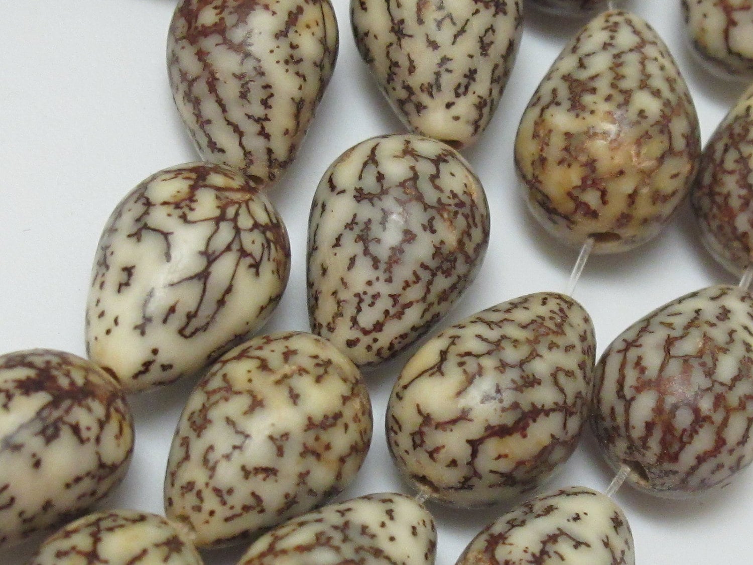 10 Beads-Natural salwag teardrop shape seed beads - NB004A