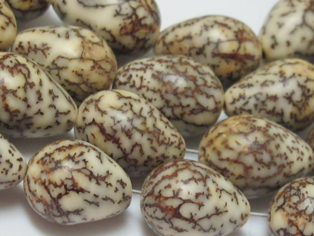 10 Beads-Natural salwag teardrop shape seed beads - NB004A