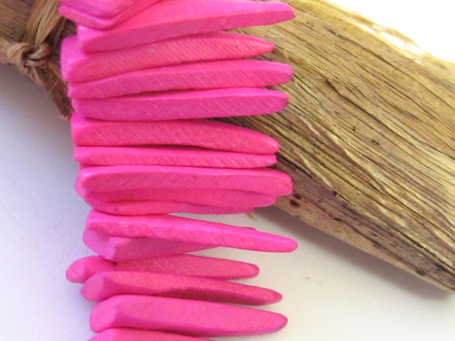 1 strand -Pink coconut sticks Full Strand 15 inches - 100 plus sticks - NB001s