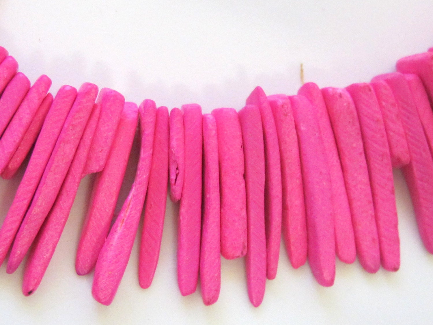 1 strand -Pink coconut sticks Full Strand 15 inches - 100 plus sticks - NB001s