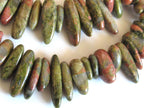 10 sticks - Natural Unakite stick beads - GM010