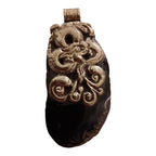 Unique OOAK Beautiful large freeform Tibetan dragon design agate gemstone pendant with deer reversible design - PM206F