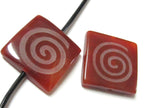 4 Beads - Tibetan Etched agate gemstone beads spiral design brown color agate gemstone bead Nepalbeadshop supplies - GM019
