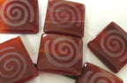 4 Beads - Tibetan Etched agate gemstone beads spiral design brown color agate gemstone bead Nepalbeadshop supplies - GM019
