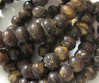 10 beads - old brownish bone beads 10 mm size - 10 beads set - NB023