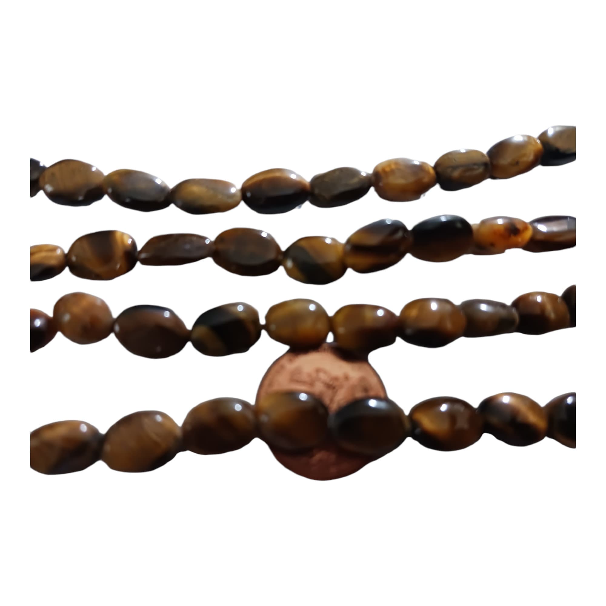 Tigers eye himalayan gemstone beads from Nepal Full Strand 16 inches - GM424B