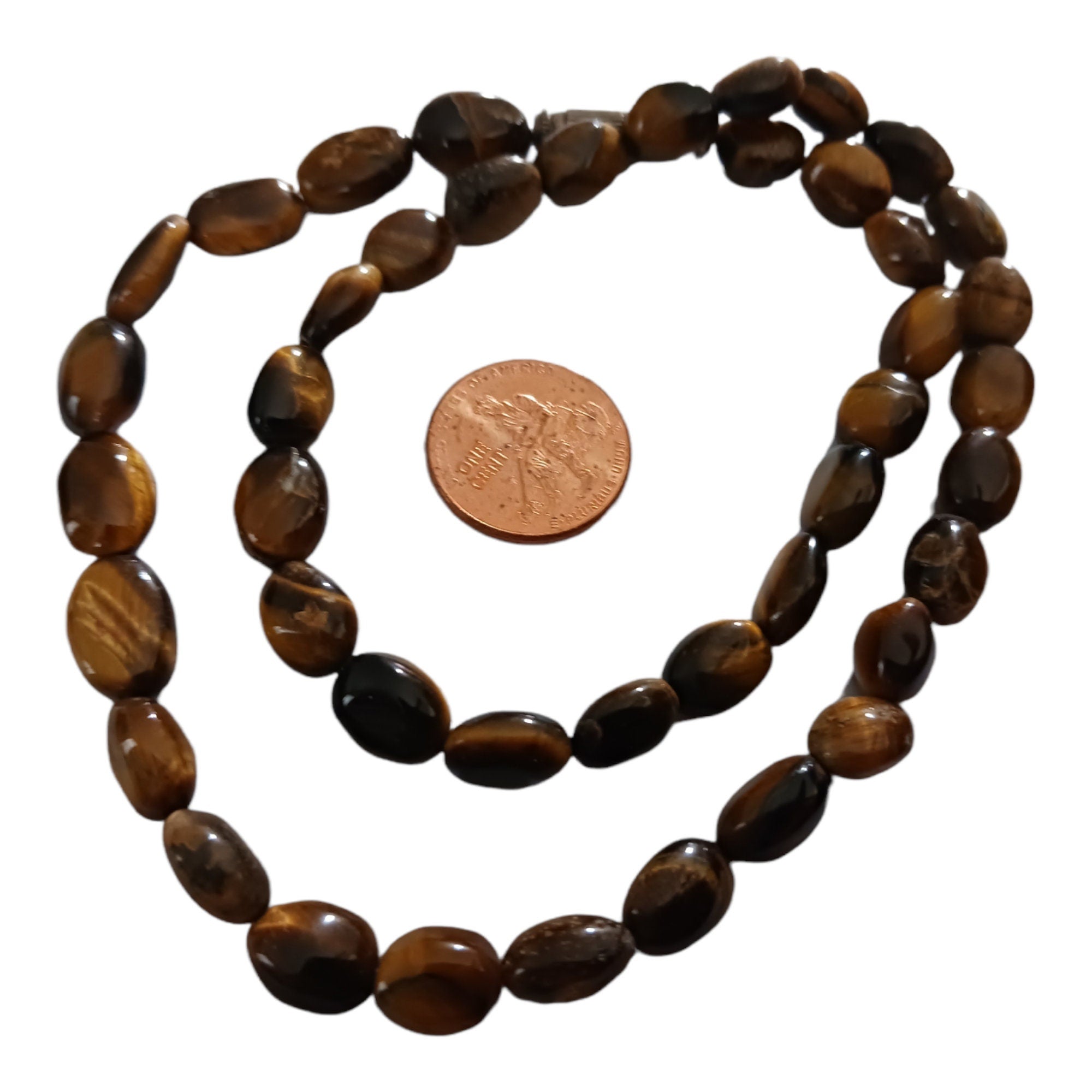 Tigers eye himalayan gemstone beads from Nepal Full Strand 16 inches - GM424B