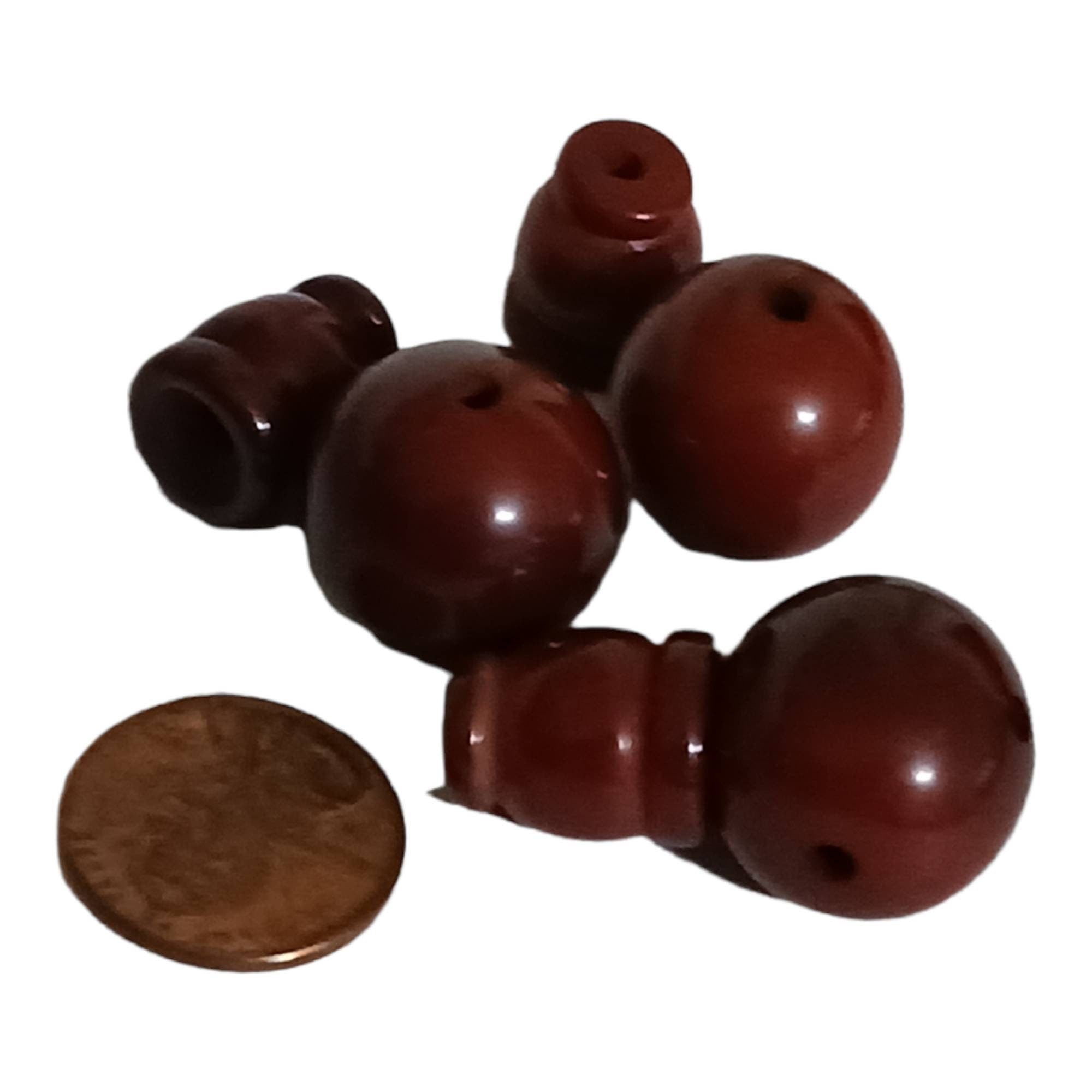 1 Guru bead - Large round 18 -19 mm recycled cattle bone horn Tibetan Guru bead 3 hole bead with column bead - GB079G