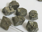Small Raw Chunky Pyrite nugget gemstone beads -2 beads - GM020