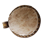 Oval shape Tibetan antiqued brass finish reversible naga conch shell tribal design pendant with reverse side phoenix bird carving - PM015B