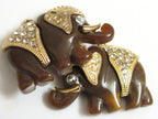 2 pieces - Resin elephant charms with sparkly rhinestones - SP005A