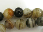 Vintage Tibetan Banded Agate beads - 2 beads - GM028