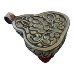 Tibetan Laughing buddha Pendant antiqued silver finish filigree floral work resin pendant handmade Nepal PM124L