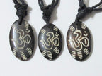 Carved OM bone pendant - PB006
