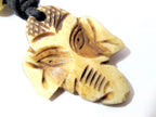 Ganesha head intricately carved yak recycled cattle bone pendant - PB011