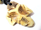 Ganesha head intricately carved yak recycled cattle bone pendant - PB011