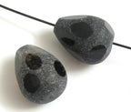 Unique Black onyx Agate tear drop faceted beads - 1 bead - GM036