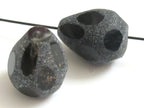 Unique Black onyx Agate tear drop faceted beads - 1 bead - GM036