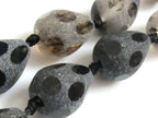 Unique Black onyx Agate tear drop faceted beads - 1 bead - GM036