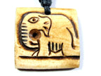 Carved recycled cattle bone cream color elephant pendant - PB039