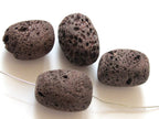 Large size barrel shape brown Lava beads - 2 beads - NB026