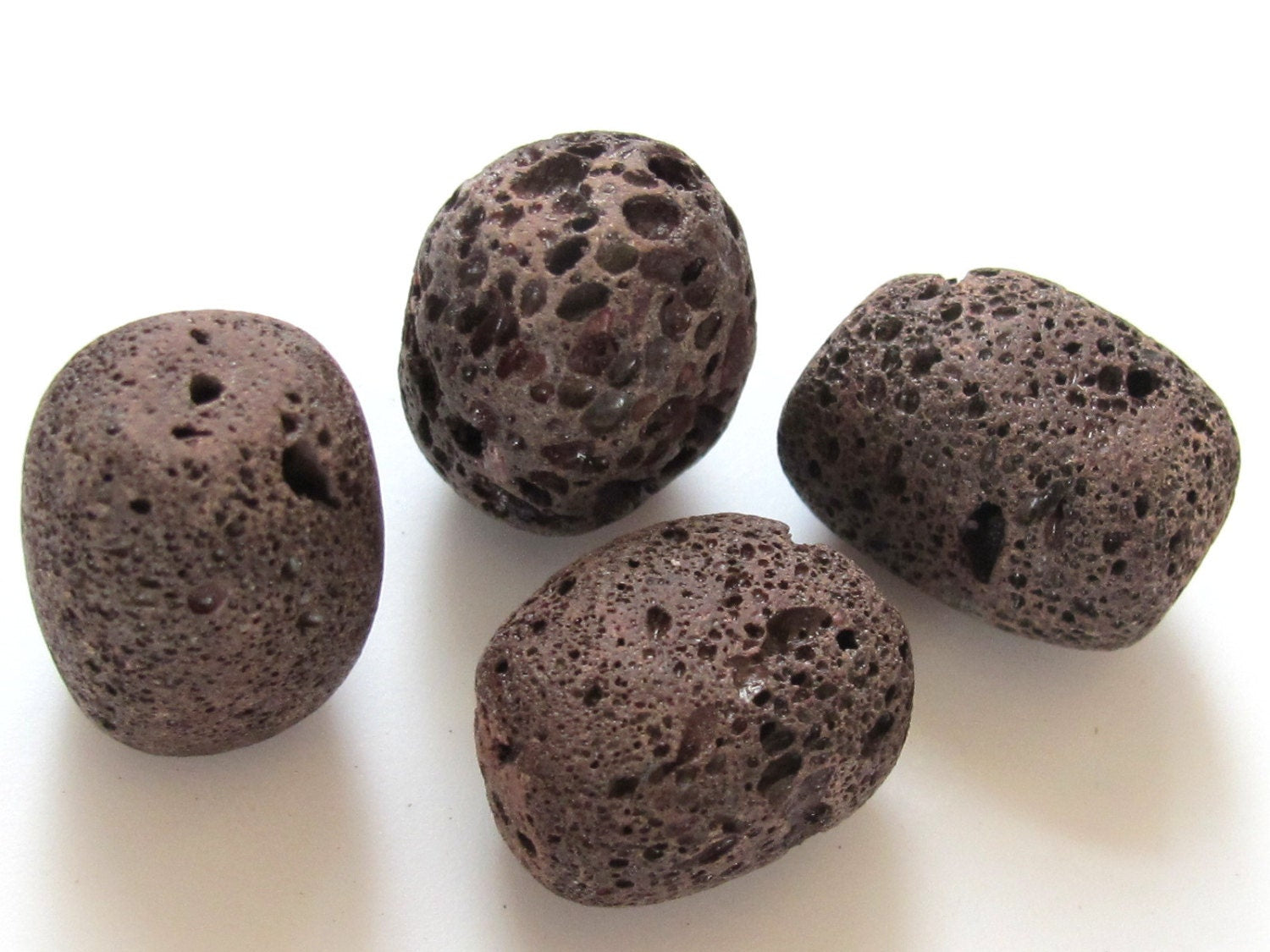 Large size barrel shape brown Lava beads - 2 beads - NB026