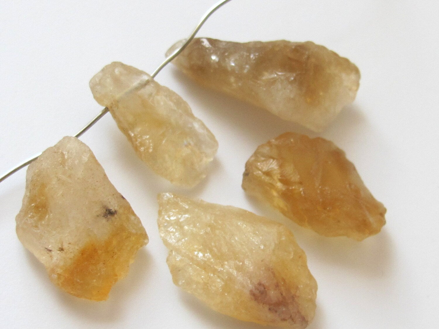 Raw citrine gemstone points - 3 pieces - GM041