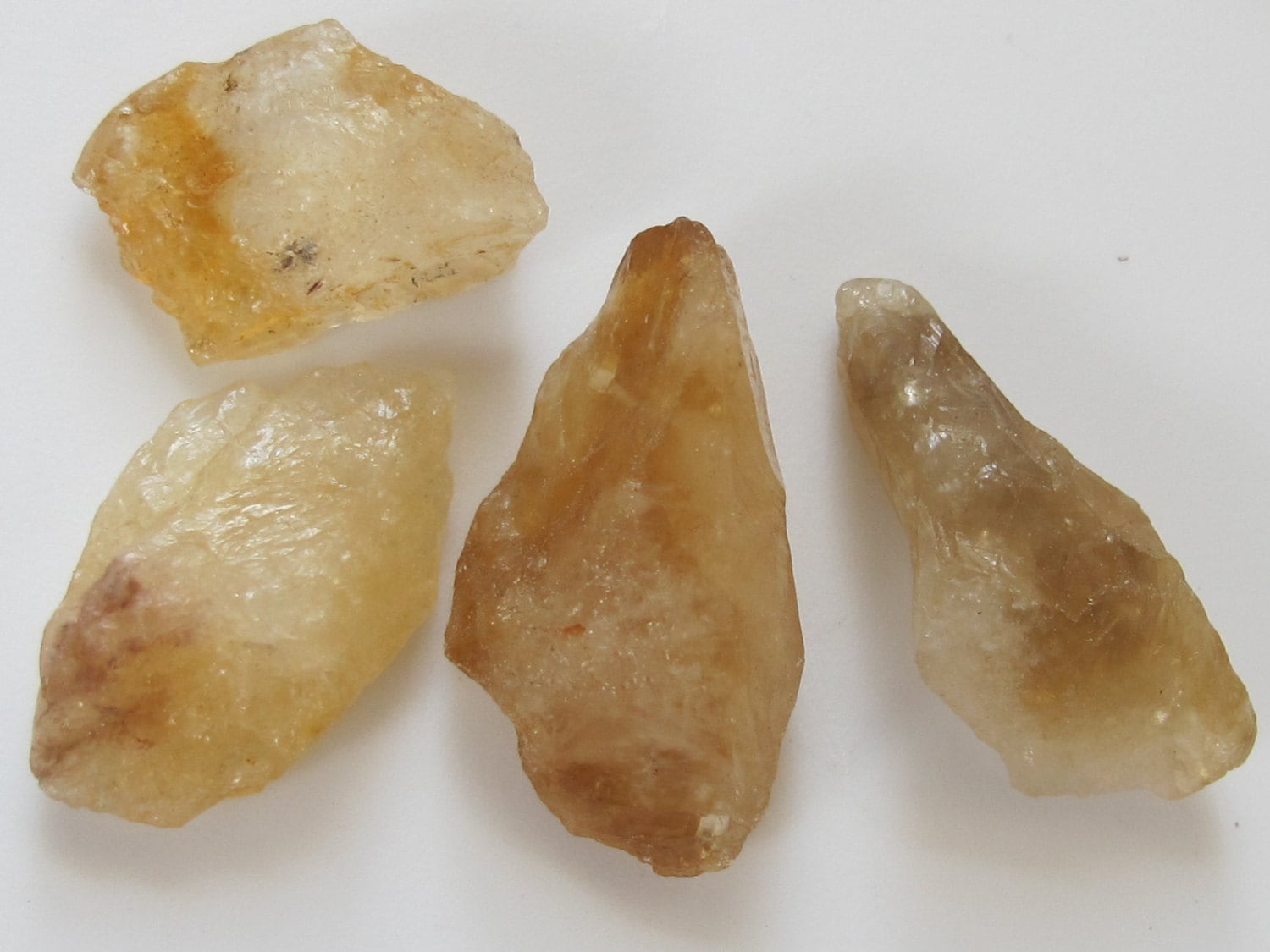 Raw citrine gemstone points - 3 pieces - GM041