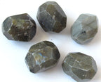 2 Beads-Large Labradorite faceted cut beads - GM044