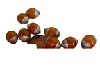 4 BEADS - Tibetan copal resin antiqued silver finish capped beads Nepal - BD715C