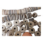 10 Beads - Small old Ethnic Naga natural conch shell grooved rondelle disc beads 11-12 mm wide x 5-6 mm size - CH072A