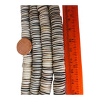 10 Beads - Small old Ethnic Naga natural conch shell grooved rondelle disc beads 11-12 mm wide x 5-6 mm size - CH072A