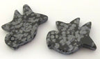 Carved Jasper bird gemstone beads - GM061 - 2 beads