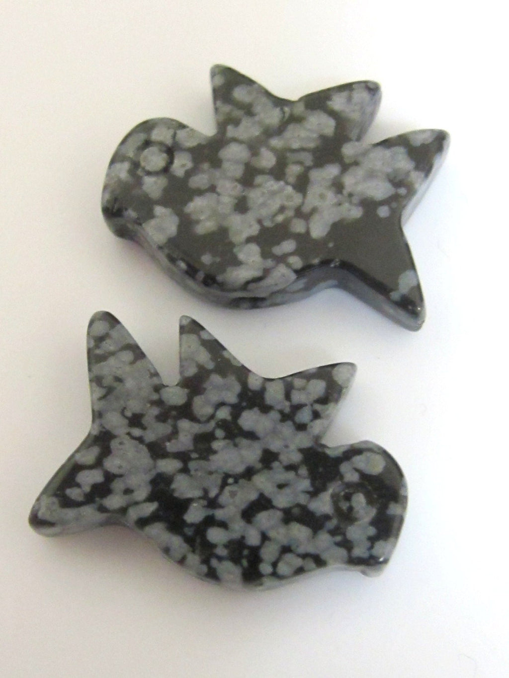 Carved Jasper bird gemstone beads - GM061 - 2 beads