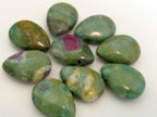 Ruby Zoisite gemstone drop beads - 2 beads - GM063