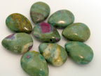 Ruby Zoisite gemstone drop beads - 2 beads - GM063