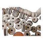 10 Beads - Small old Ethnic Naga natural conch shell grooved rondelle disc beads 11-12 mm wide x 5-6 mm size - CH072A