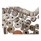 10 Beads - Small old Ethnic Naga natural conch shell grooved rondelle disc beads 11-12 mm wide x 5-6 mm size - CH072A