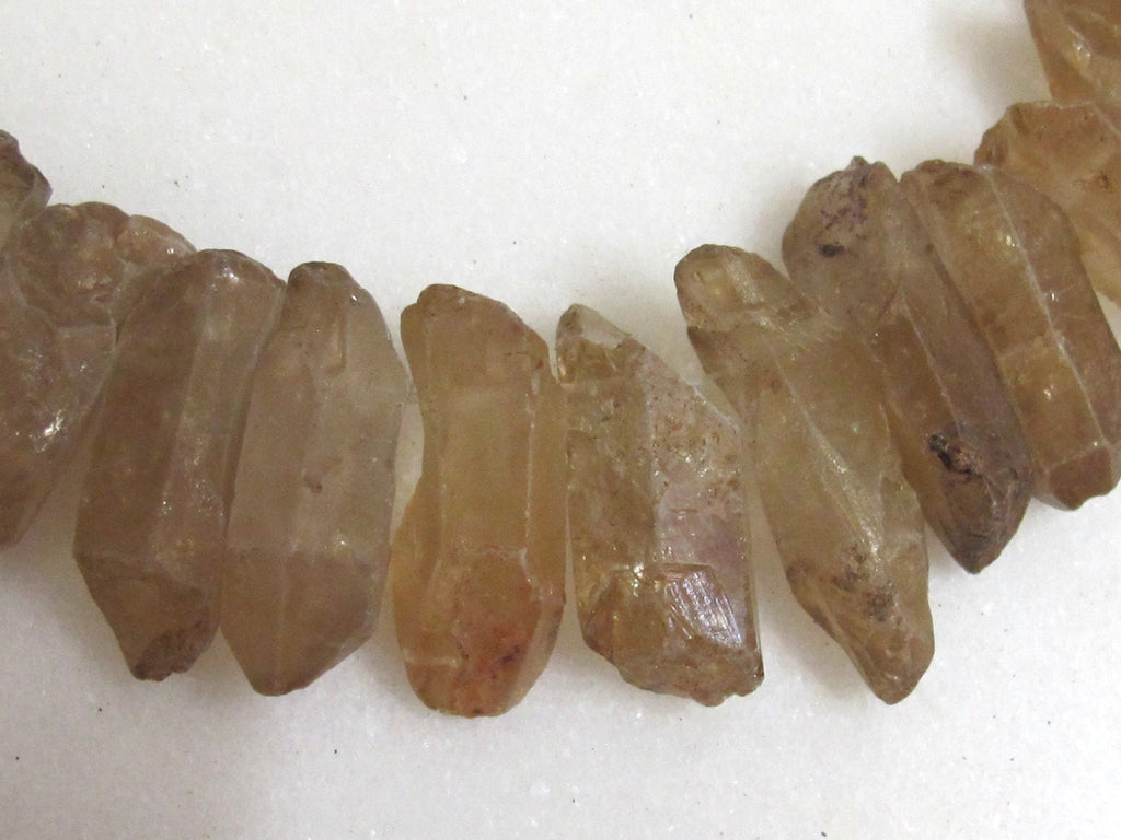Small Natural Smoky Rock quartz sticks - 10 beads - GM075