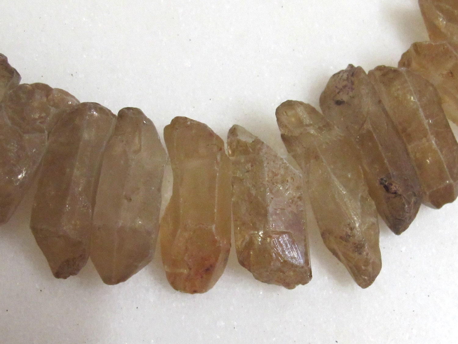 Small Natural Smoky Rock quartz sticks - 10 beads - GM075