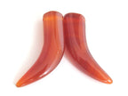 1 piece - Carnelian gemstone tusk horn pendant - GM080