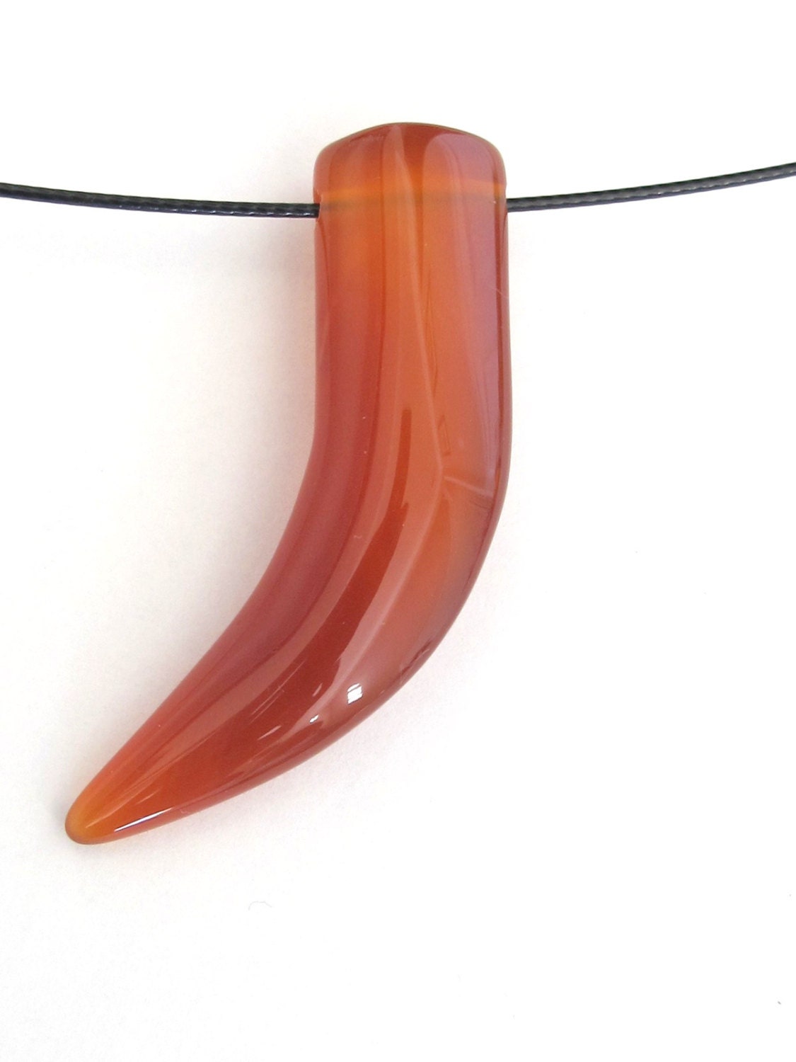 1 piece - Carnelian gemstone tusk horn pendant - GM080