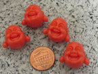 2 Beads-Orange laughing Buddha pendant beads - BD291