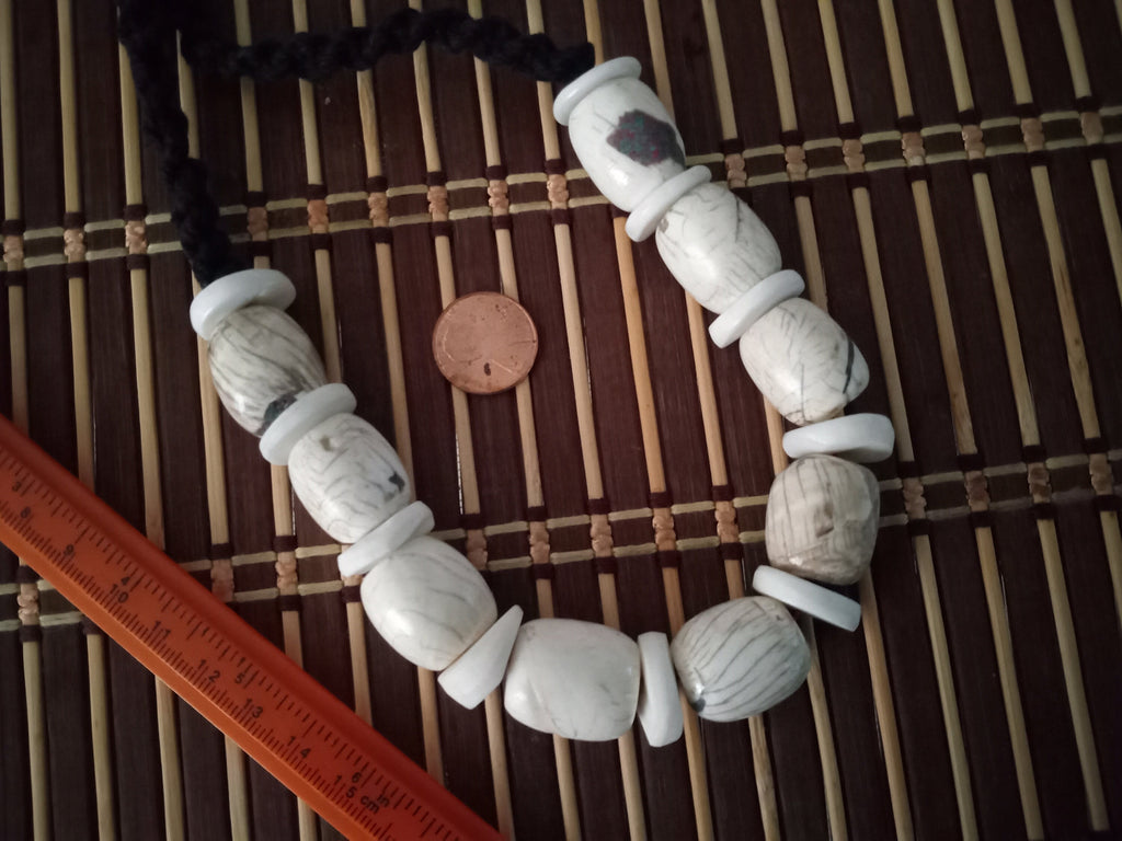 Nepal ethnic naga conch shell bead strand rustic beads barrel shape and disc shape nepalese tribal inlaid shell beads STR006F