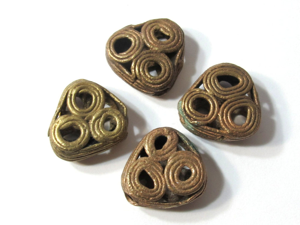 African Baule Brass Bead - 1 bead - BD338