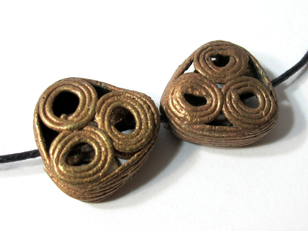 African Baule Brass Bead - 1 bead - BD338