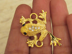 Double bail frog connector charm link gold tone - 1 piece - BD333