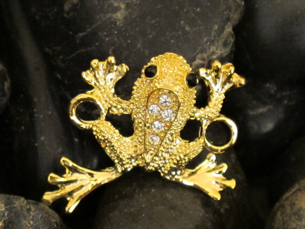 Double bail frog connector charm link gold tone - 1 piece - BD333